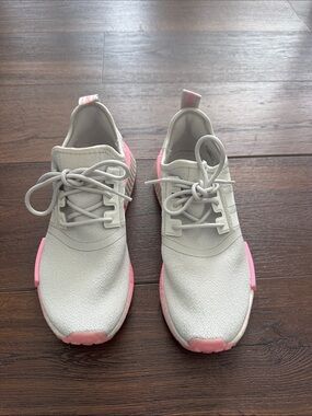 adidas NMD_R1 W Women’s Grey One/Bliss Pink Athletic Sneakers lightly worn.